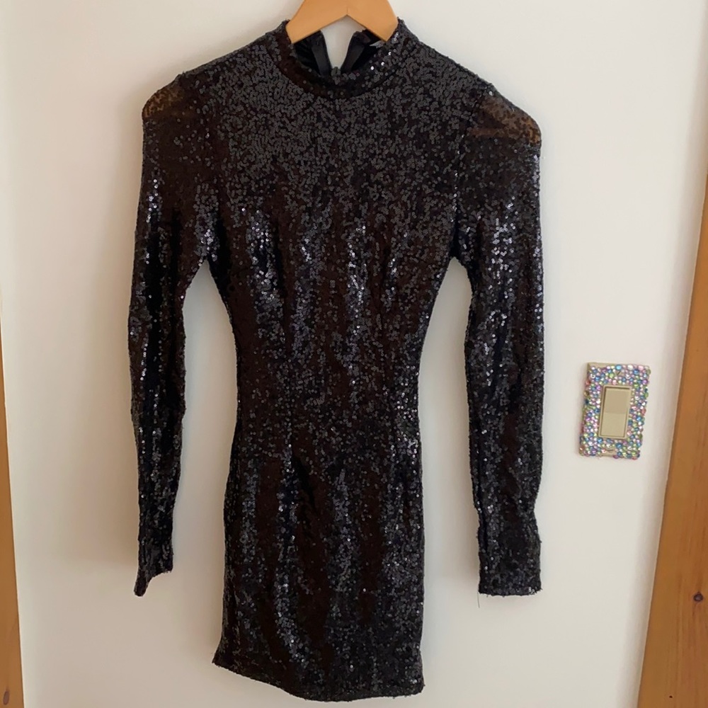 Black sequin sparkle dress